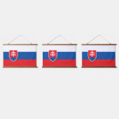 Slowakische Flagge Wandteppich Mit Holzrahmen (Dreifach)