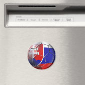 Slowakische Fußball-Flagge für Slovenska-Geschenke Magnet (In Situ (Geschirrspüler))