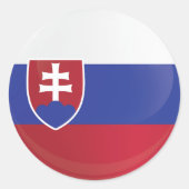slowakische Icon-Flagge Runder Aufkleber (Vorderseite)