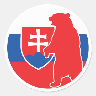 Slowakische Republik Bekleidung Slowakische Flagge Runder Aufkleber