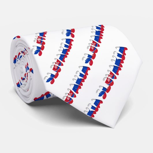 Slowakische Textflagge Krawatte (Gerollt)
