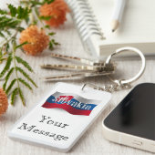 Slowakische Wellenflagge Schlüsselanhänger (Vorderseite rechts)