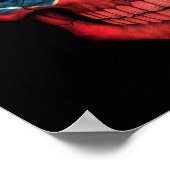 Slowakischer Flaggenschädel auf schwarz Poster (Ecke)