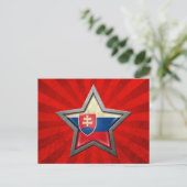 Slowakischer Flaggenstern mit Lichtstrahlen Postkarte (Stehend Vorderseite)