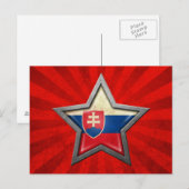 Slowakischer Flaggenstern mit Lichtstrahlen Postkarte (Vorne/Hinten)