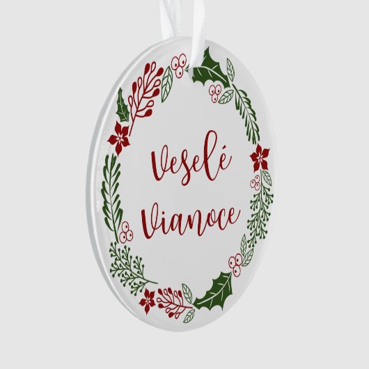 Slowakischer Frosterzwerg, Veselé Vianoce Ornament (Vorderseite)