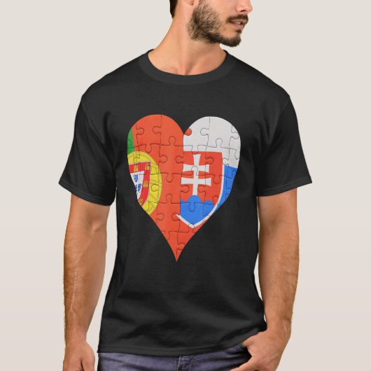 Slowakisches Flaggenherz T-Shirt (Vorderseite)