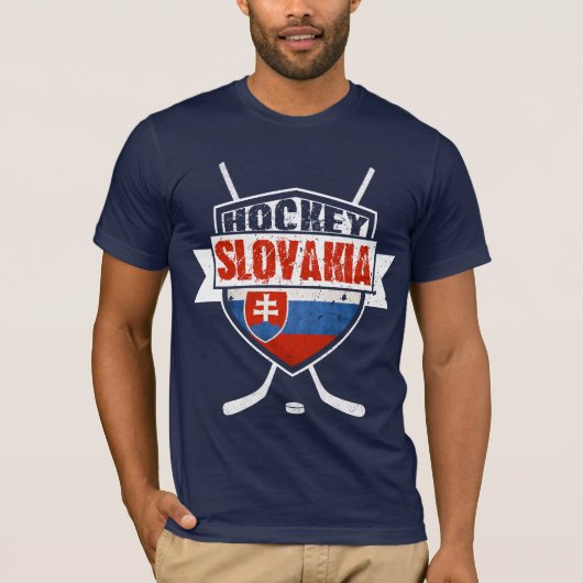 Slowakisches Hockey-Logo mit Rückseite T-Shirt (Vorderseite)