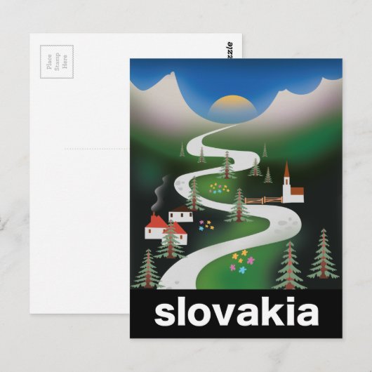 Slowakisches Reiseplakat Postkarte (Vorne/Hinten)