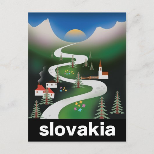 Slowakisches Reiseplakat Postkarte (Vorderseite)