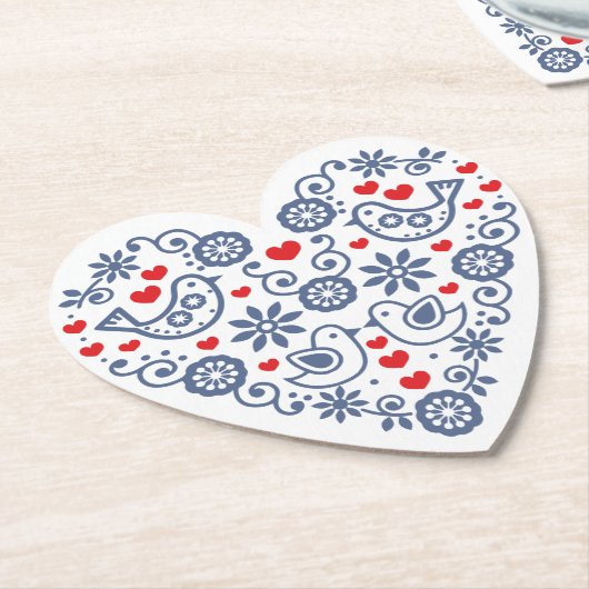 Slowakisches Volksmuster Untersetzer (angewinkelt)