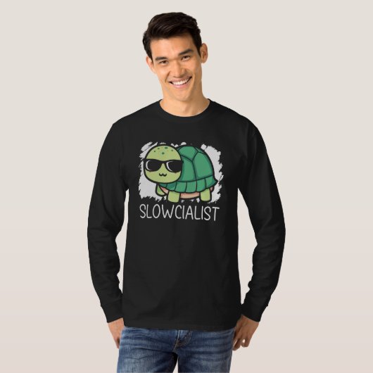 Slowcialist Turtle   Tortoise Marine Biology T-Shirt (Vorne ganz)