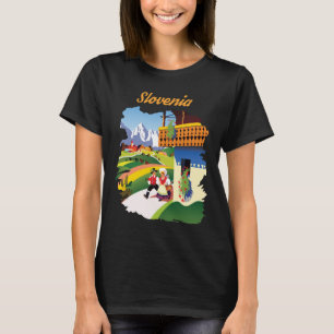 Slowenien Alpen Traditionelle Volkskunst Reise T-Shirt