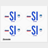 Slowenien* Autoaufkleber Ovaler Aufkleber (Blatt)