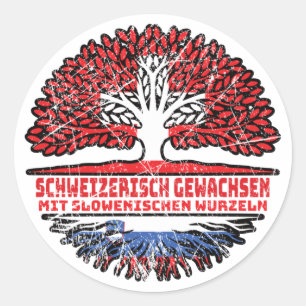Slowenien Baum Runder Aufkleber