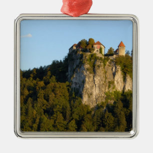 Slowenien, Bled, Bledsee, Burg Bled auf Silbernes Ornament
