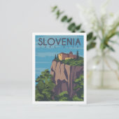 Slowenien - Bled Travel Place Illustration Postkarte (Stehend Vorderseite)