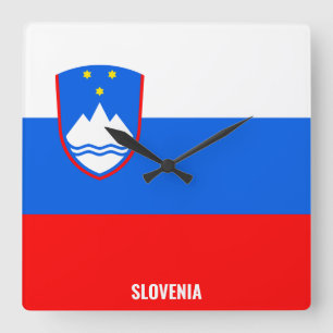 Slowenien Flag Dazzling Patriotic Quadratische Wanduhr
