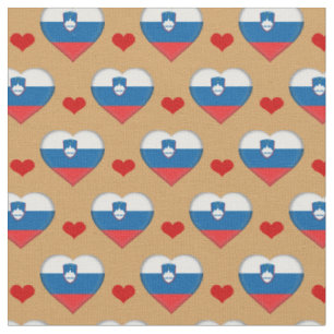 Slowenien Flag & Red Heart mode Fabric / Slowenien Stoff