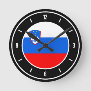 Slowenien Flagge Elegant Runde Wanduhr