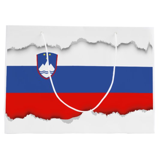 Slowenien-Flagge Große Geschenktüte (Rückseite)