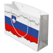 Slowenien-Flagge Große Geschenktüte (Rückseite Schrägansicht)