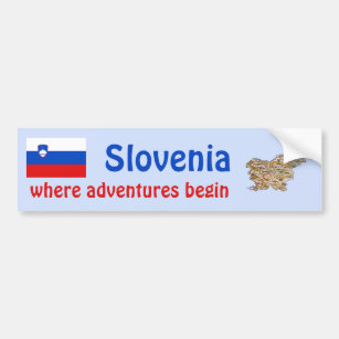 Slowenien-Flagge + Karten-Autoaufkleber Autoaufkleber