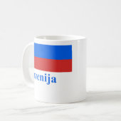 Slowenien-Flagge mit Namen auf Slowenen Kaffeetasse (Vorderseite Links)