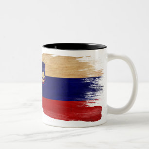 Slowenien-Flaggen-Tasse Zweifarbige Tasse