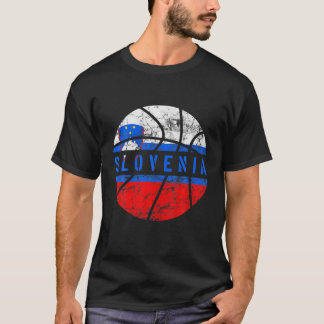 Slowenien Flaggenbasketball Slowenisches Team Fan  T-Shirt