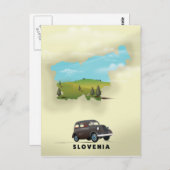 Slowenien Illustriertes Reiseplakat Postkarte (Vorne/Hinten)