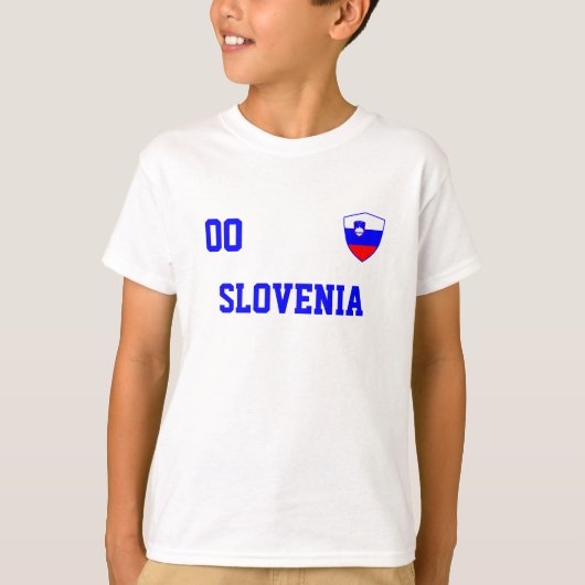 Slowenien Individuelle Name und Anzahl Fußball T-Shirt (Vorderseite)