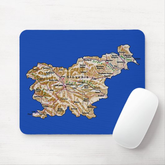 Slowenien-Karte Mousepad (Mit Mouse)