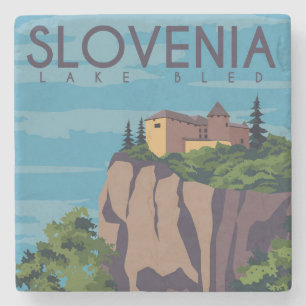 Slowenien Lake Bled Steinuntersetzer