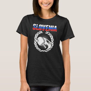 Slowenien Ping Pong Slowenische Tischtennis-Unters T-Shirt