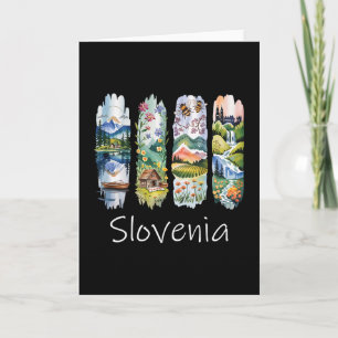 Slowenien Pinselstrich Slowenische Urlaubs-Souveni Karte