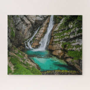 Slowenien Puzzle Jigsaw - Savica Wasserfall