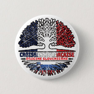 Slowenien Slowenisch  Französisch Frankreich Baumw Button