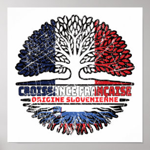 Slowenien Slowenisch Französisch Frankreich Baumw Poster