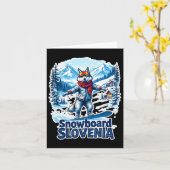 Slowenien Snowboard Wolf mit Bergen Karte (Gelbe Blume)