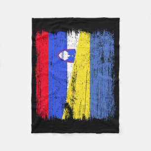 Slowenien Ukraine Halbflagge Slowenische Ukrainisc Fleecedecke