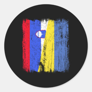 Slowenien Ukraine Halbflagge Slowenische Ukrainisc Runder Aufkleber