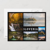 Slowenien und Bled Landschaften schwarze Rahmen Co Postkarte (Vorne/Hinten)