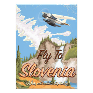 Slowenien Vintage Reiseposter Fotodruck