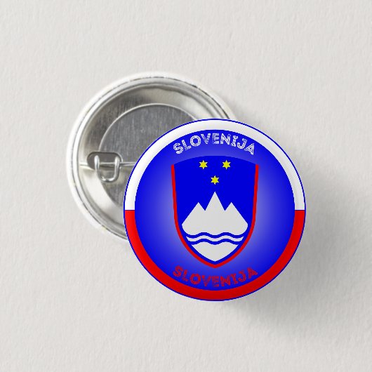 Slowenien Wappen Kreisform Button (Vorne & Hinten)