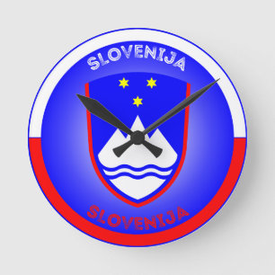 Slowenien Wappen Kreisform Runde Wanduhr