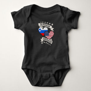 Slowenisch American Heart Flags Slowenien Amerika Baby Strampler