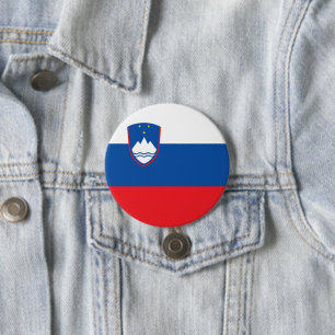 Slowenische Flagge Button