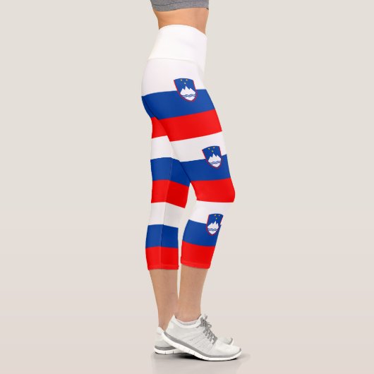 Slowenische Flagge Capri Leggings (Rechts)