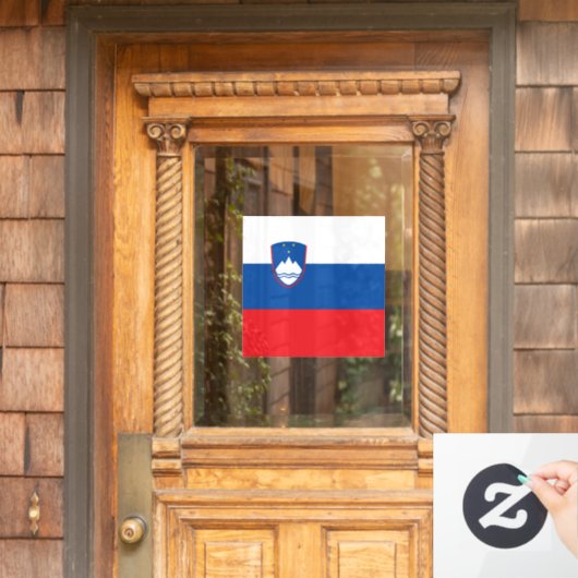Slowenische Flagge Fensteraufkleber (Haustür)
